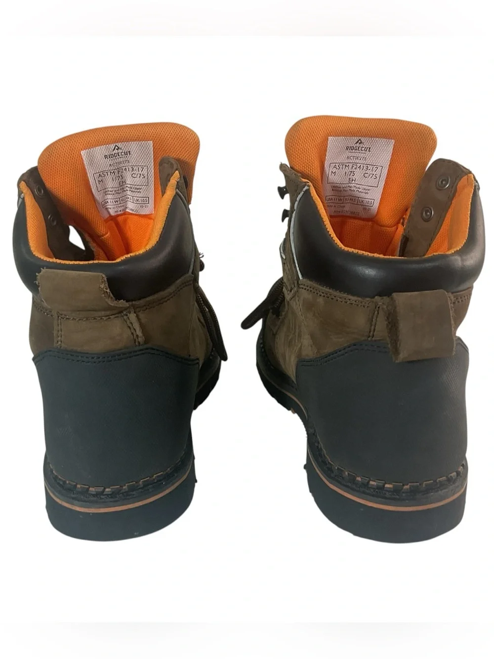 Ridgecut RCT002TS Men’s Waterproof Steel Toe Work Boots Brown Leather Size 11 W